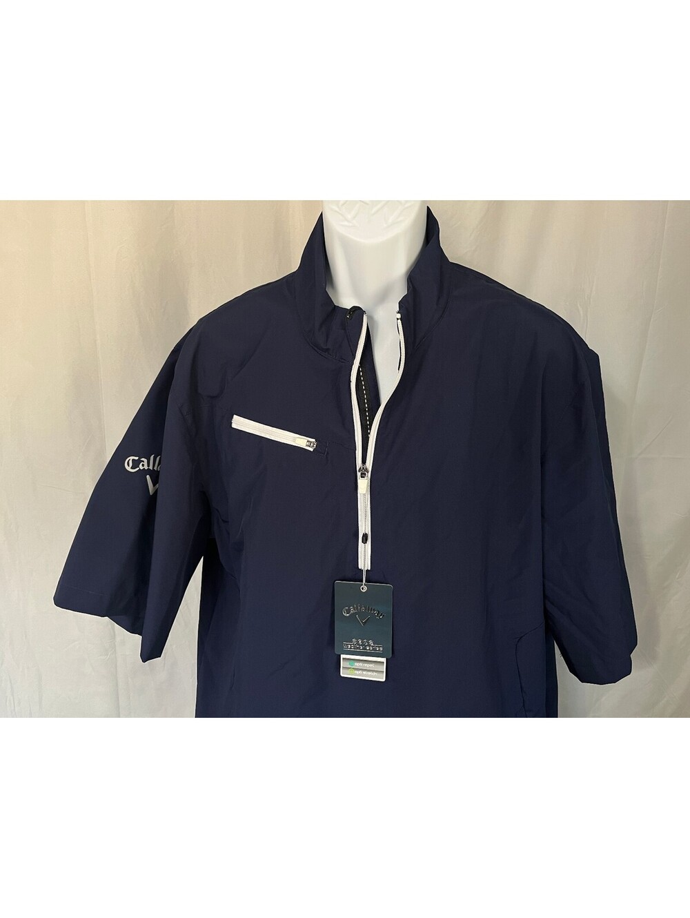 NWT Callaway Men's Dark Blue 1/2 Zip Weather Series s/s Jacket XL NEW